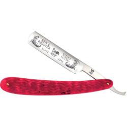 Couteau Rasoir Pliant Hen & Rooster Lame Rasoir Inox Satin 10,8 cm Os Rouge Piqu&eacute; HRI401RPB