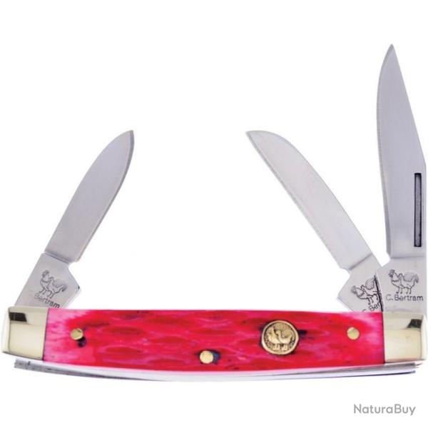 Couteau de Poche Hen & Rooster Stockman Lames 1.4116 Manche Os rouge piqu� Slip Joint HRI273RPB