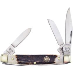 Couteau de Poche Hen & Rooster Stockman Lames 1.4116 Manche Bois de cerf Slip Joint HRI273DS