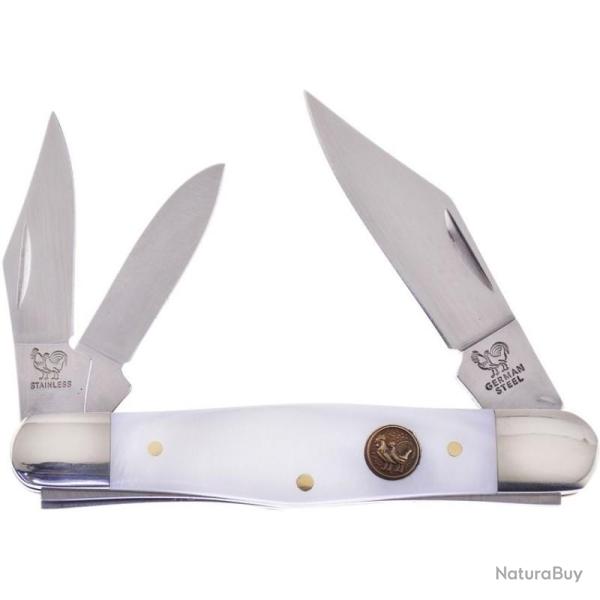 Couteau de Poche Hen & Rooster Whittler Lames 1.4116 Manche Nacre Slip Joint HRI123MOP