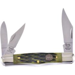 Couteau de Poche Hen & Rooster Whittler Lames 1.4116 Manche Os rainur&eacute; vert antique HRI123AGB