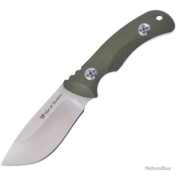 Couteau Fixe Hen & Rooster Lame Inox Satin 7,62 cm Manche G10 vert �tui Plastique Moul� HRI02GRG10
