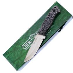 Couteau Fixe Hen & Rooster HRI006BLK Lame 420 Inox Satin 10,8 cm Manche G10 Noir &Eacute;tui Nylon