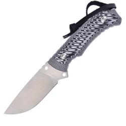 Couteau Fixe Hen & Rooster HRI002 Lame Acier Inox Satin 11,43 cm Manche G10 Noir Blanc &Eacute;tui Cuir