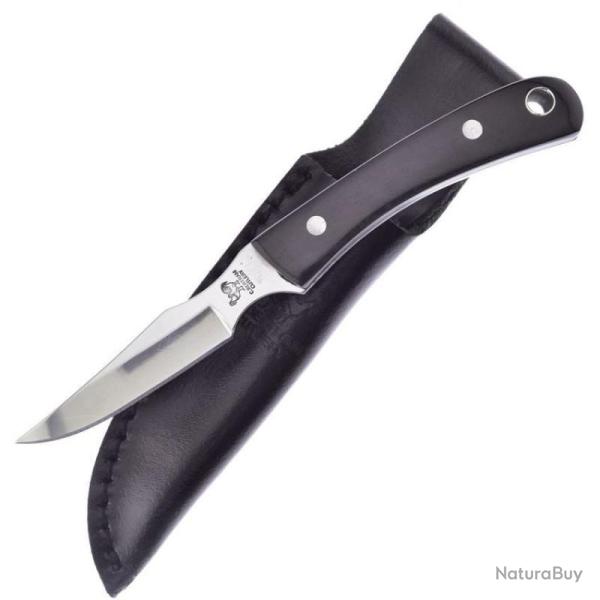 Couteau Fixe Hen & Rooster HR5025BH Caper Lame Acier Inox Satin 7,62 cm Corne de Buffle �tui Cuir