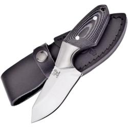 Couteau Fixe Hen & Rooster HR013M Lame Acier Inox Miroir 6,7 cm Pakkawood Noir &Eacute;tui Cuir HR013M