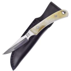 Couteau Fixe Hen & Rooster Caper Lame Acier 440 Manche Corne de boeuf &Eacute;tui Cuir HR5025OX