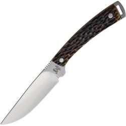 Couteau Fixe Hen & Rooster Small Hunter Lame Acier 440 Manche Os Vert Antique &Eacute;tui Cuir HR5019AGB