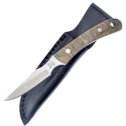 Couteau Fixe Hen & Rooster Caper Lame Acier 440 Manche Corne de b&eacute;lier &Eacute;tui Cuir HR5025RH