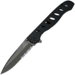 Couteau Gerber EVO Jr Linerlock 7Cr17MoV TiNi Tanto Aluminium Noir Partially Crant&eacute; G41493