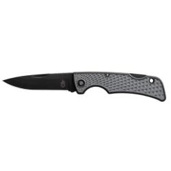 Couteau Gerber US1 Lockback 420HC Lame Noire 6,35 cm Caoutchouc Gris Made in USA G3040