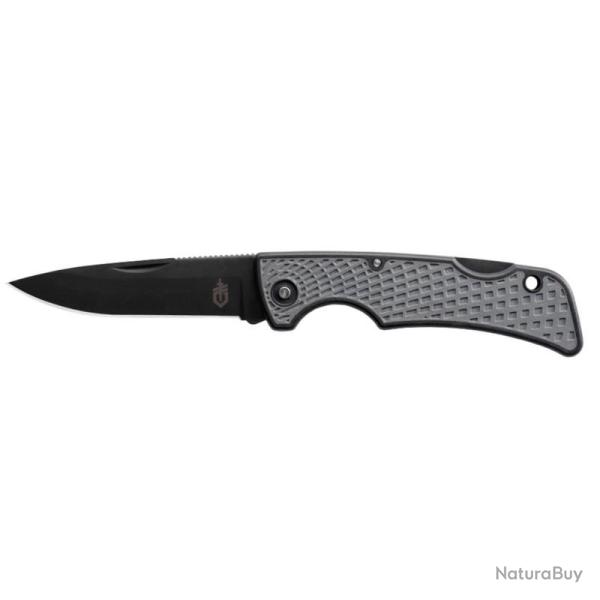 Couteau Gerber US1 Lockback 420HC Lame Noire 6,35 cm Caoutchouc Gris Made in USA G3040
