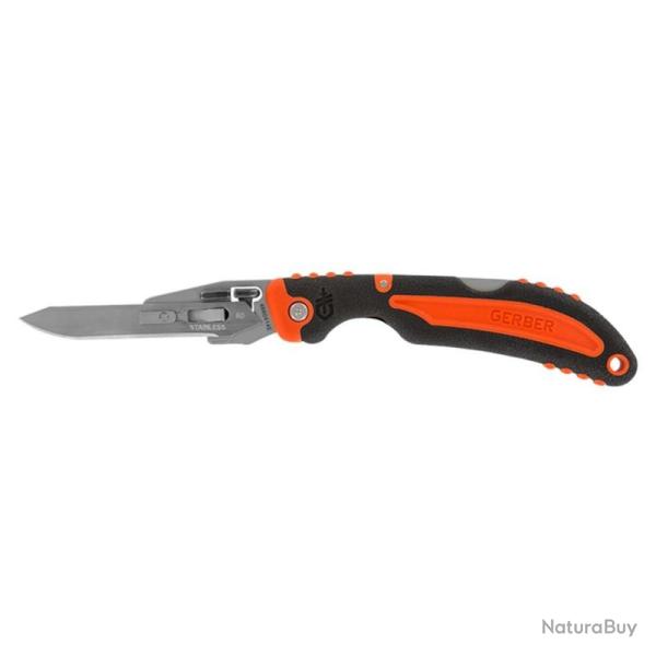 Couteau Gerber Vital Lockback Lame Rempla�able Manche Polypro Orange 6 Lames G2736