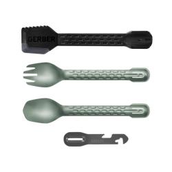 Set Ustensiles Camp Gerber ComplEAT Spatule Fourchette Cuill&egrave;re Multi-Outil Bleu G1072329