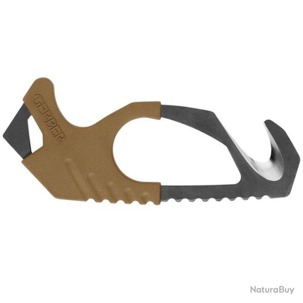 Coupe-Sangle Gerber Strap Cutter Lame 420HC Manche Caoutchouc Beige Made in USA G0132