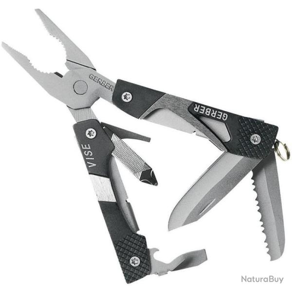 Multi-Outil Gerber Vise Pocket Tool Lame 2Cr13 Manche Aluminium Noir G0021