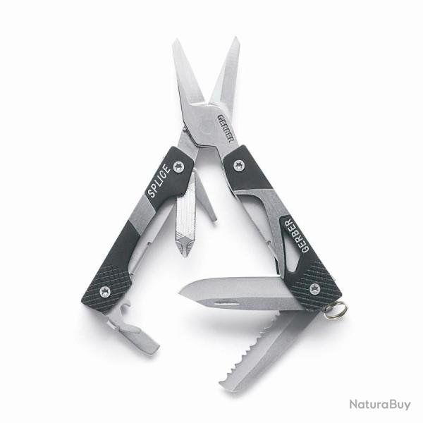 Multi-Outil Gerber Splice Pocket Tool Lame 2Cr13 Manche Aluminium Noir G0013