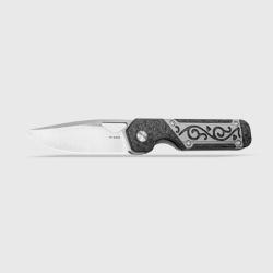 Couteau Kizer Mini Militaw Lame Acier S45VN Manche Carbone Titane Framelock KI3634SA4