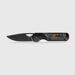 Couteau Kizer Mini Militaw Lame Acier M390 Manche Titane Carbone Framelock KI3634SA1
