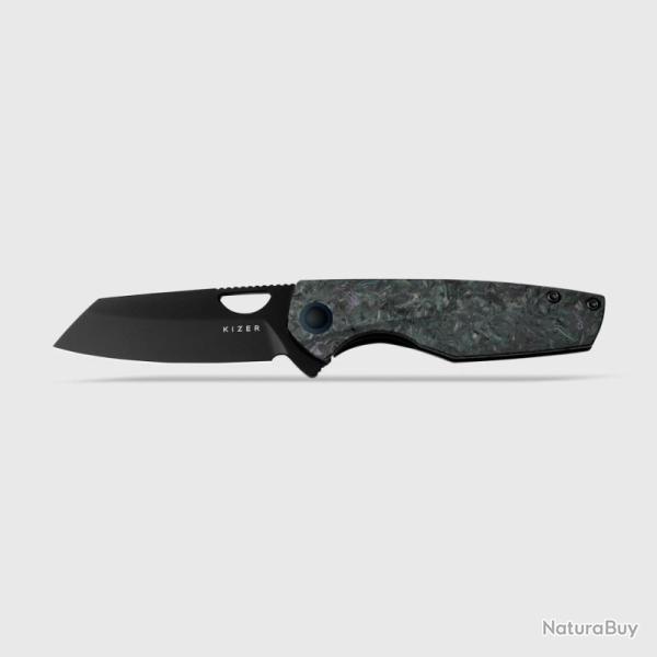 Couteau Kizer Sparrow Lame Acier CPM-20CV Manche Carbone Framelock KI3628A3