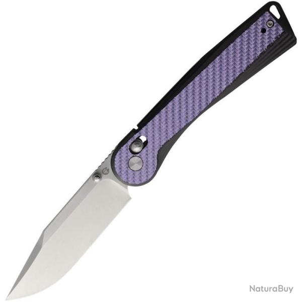 Couteau Rapax Trek Lame Acier VG-10 Manche G10 Noir Carbone Violet Crossbar Lock MK0041CFPL