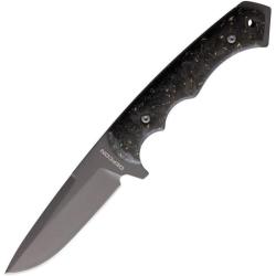 Couteau Defcon Lame Acier D2 Manche Fibre Carbone Or Etui Kydex TD007BK2