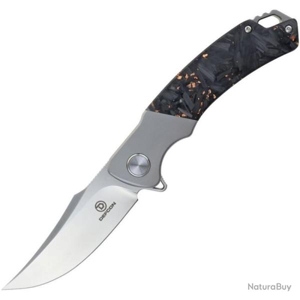 Couteau Defcon Condor Lame Acier M390 Manche Titane Gris Framelock STT9400