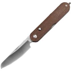 Couteau pliant Couteau Rapax Mimi Lame Acier VG-10 Manche Micarta Marron Button Lock MK0012BR