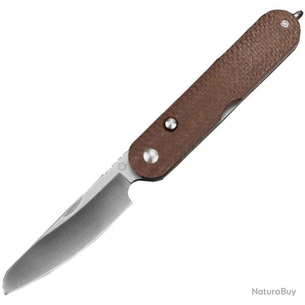 Couteau pliant Couteau Rapax Mimi Lame Acier VG-10 Manche Micarta Marron Button Lock MK0012BR