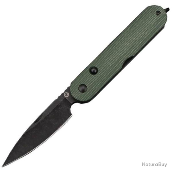 Couteau pliant Couteau Rapax Kiki Lame Acier VG-10 Manche Micarta Vert Button Lock MK0011GN