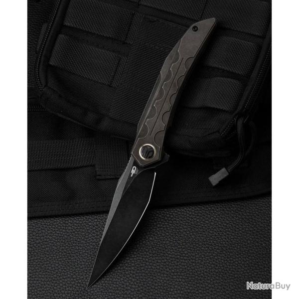 Couteau Bestech Samari Lame Acier M390 Manche Titane Noir Frame Lock BTKT2009B