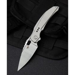 Couteau Bestech Exploit Lame Acier S35VN Manche Titane Gris Frame Lock BTKT2005A