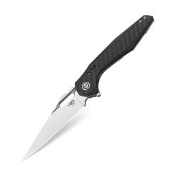 Couteau Bestech Malware Lame Acier S35VN Manche Titane Carbone Gris Frame Lock BTKT1902C