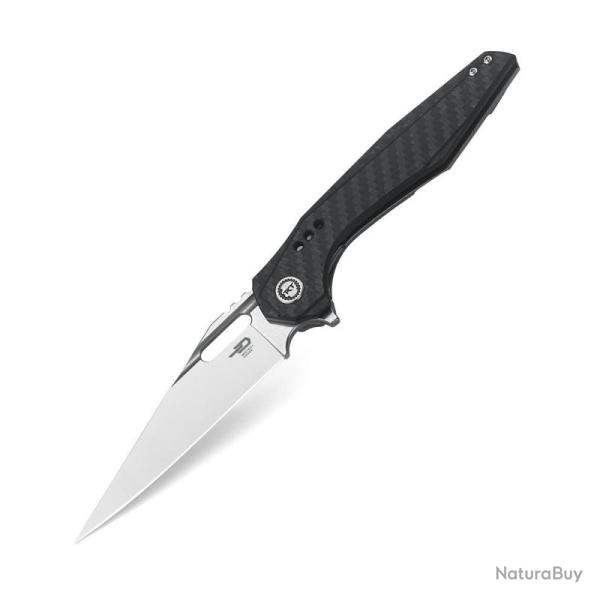 Couteau Bestech Malware Lame Acier S35VN Manche Titane Carbone Gris Frame Lock BTKT1902C