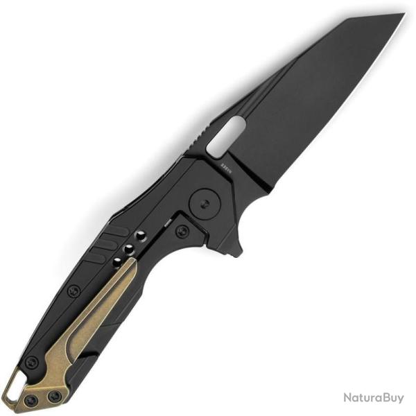 Couteau Bestech Nyxie 3 Lame Acier S35VN Manche Titane Noir Frame Lock BTKT2308B