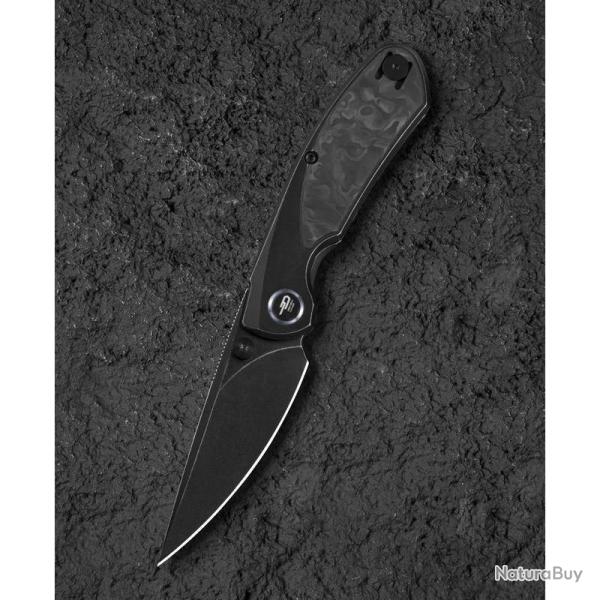 Couteau Bestech Lito Lame Acier M390 Manche Titane Carbone Noir Frame Lock BTKT2307D