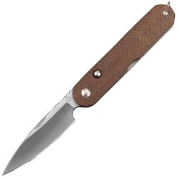 Couteau pliant Couteau Rapax Kiki Lame Acier VG-10 Manche Micarta Marron Button Lock MK0011BR