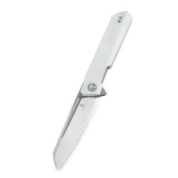 Couteau Bestechman Dundee Sheepfoot Lame Acier D2 Manche G10 Blanc Liner Lock BTKMK09C