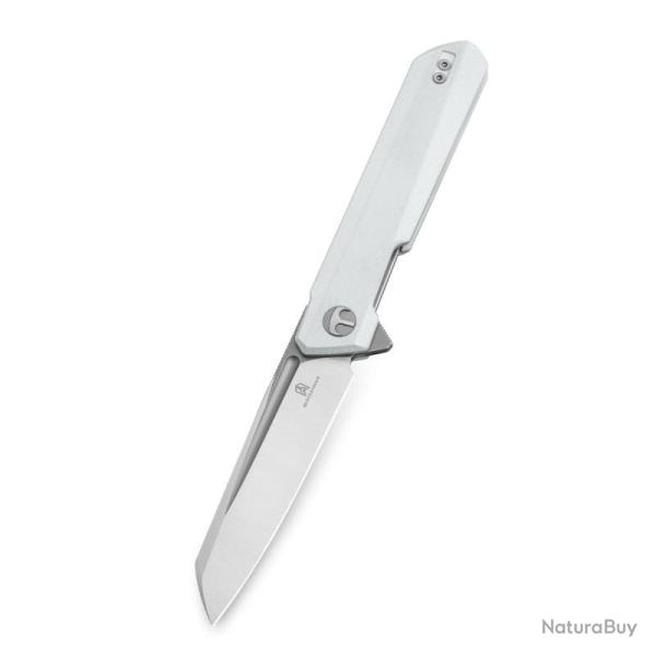 Couteau Bestechman Dundee Sheepfoot Lame Acier D2 Manche G10 Blanc Liner Lock BTKMK09C