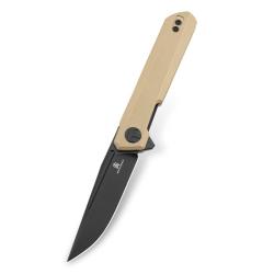 Couteau Bestechman Mini Dundee Lame Acier D2 Manche G10 Kaki Liner Lock BTKMK03I