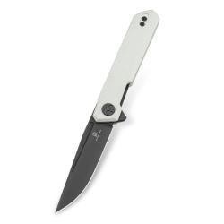 Couteau Bestechman Mini Dundee Lame Acier D2 Manche G10 Blanc Liner Lock BTKMK03H