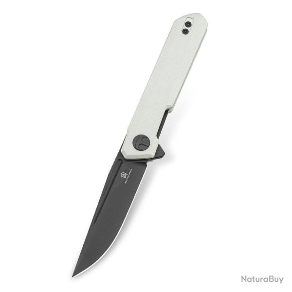 Couteau Bestechman Mini Dundee Lame Acier D2 Manche G10 Blanc Liner Lock BTKMK03H