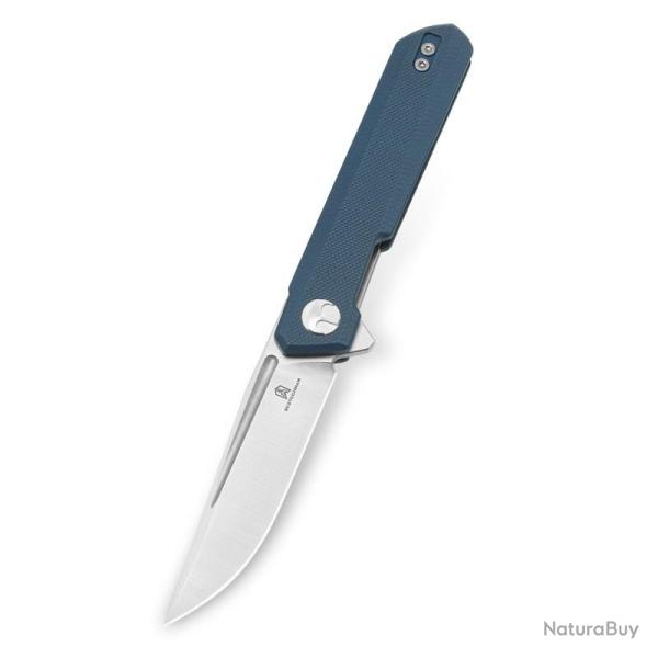 Couteau Bestechman Mini Dundee Lame Acier D2 Manche G10 Gris Liner Lock BTKMK03D