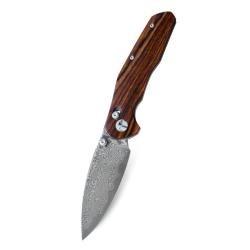 Couteau Bestechman Ronan Lame Acier Damas Manche Palissandre B-Lock BTKMK02L