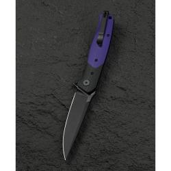 Couteau Bestech Swordfish Lame Acier 14C28N Manche G10 Noir Violet Button Lock BTKG62C