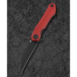 Couteau Bestech Ivy Lame Acier 14C28N Manche G10 Rouge Noir Liner Lock BTKG59D
