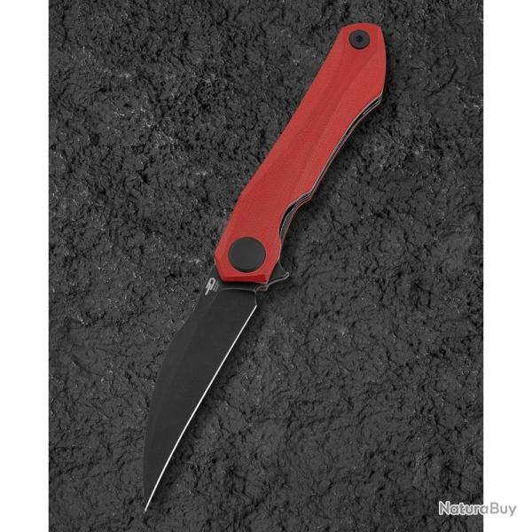 Couteau Bestech Ivy Lame Acier 14C28N Manche G10 Rouge Noir Liner Lock BTKG59D