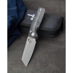 Couteau Bestech Slasher Lame Acier D2 Manche Micarta Noir Bar Lock BTKG43A1