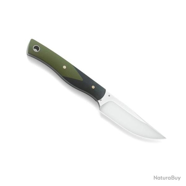 Couteau Fixe Bestech HEIDI Blacksmith Lame Acier D2 Manche G10 Noir Vert BTKF01A