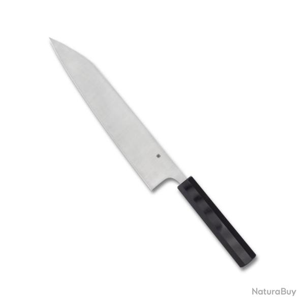 Couteau Cuisine Spyderco Wakiita Gyuto Chef Lame SRS15 PlainEdge Manche G10 Naturel Made In SCK19GP